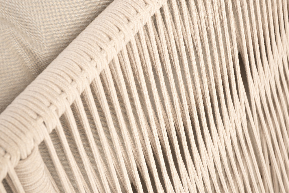 "Верона" лаунж-зона 5-местная плетеная из роупа (веревки), каркас алюминиевый белый, роуп бежевый