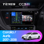 Teyes CC3 2K 10,2"для Toyota Corolla, Auris 2017-2018 (прав)