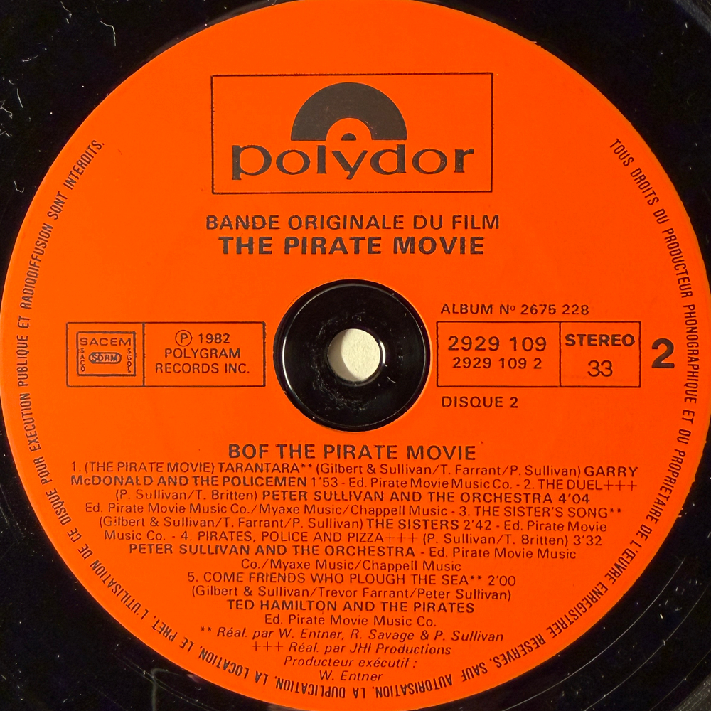 Сборник The Pirate Movie - The Original Soundtrack From The Motion Picture 2LP (Франция 1982г.)