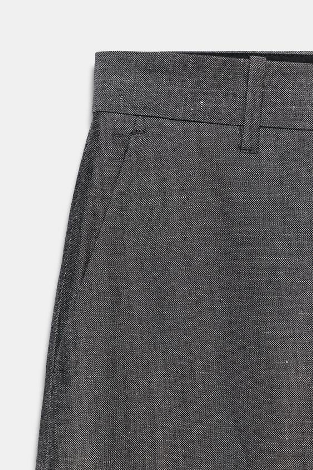 ZARA ШИРОКИЕ БРЮКИ ИЗ СМЕСОВОГО ЛЬНА — ZW COLLECTION, СЕРЫЙ