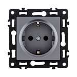 Розетка штепсельная SCHUKO 16A/250 В, серый Kollinger Asthetik AS-014GY