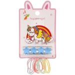 Аксессуары для волос детские «БАМБИ БУМ», Единорожек Лучик, 11*7см (4 краба, зажим и 10 резинок)●