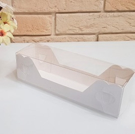 Коробочка "Макарони" резная с прозрачной крышкой 185*55*50