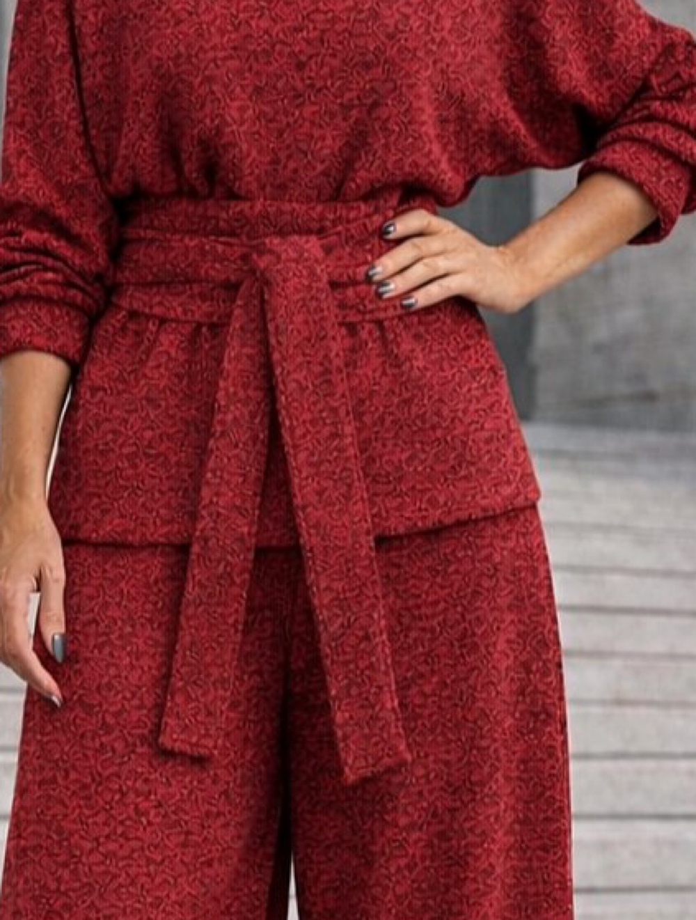 Кушак / меланж бордово -красный