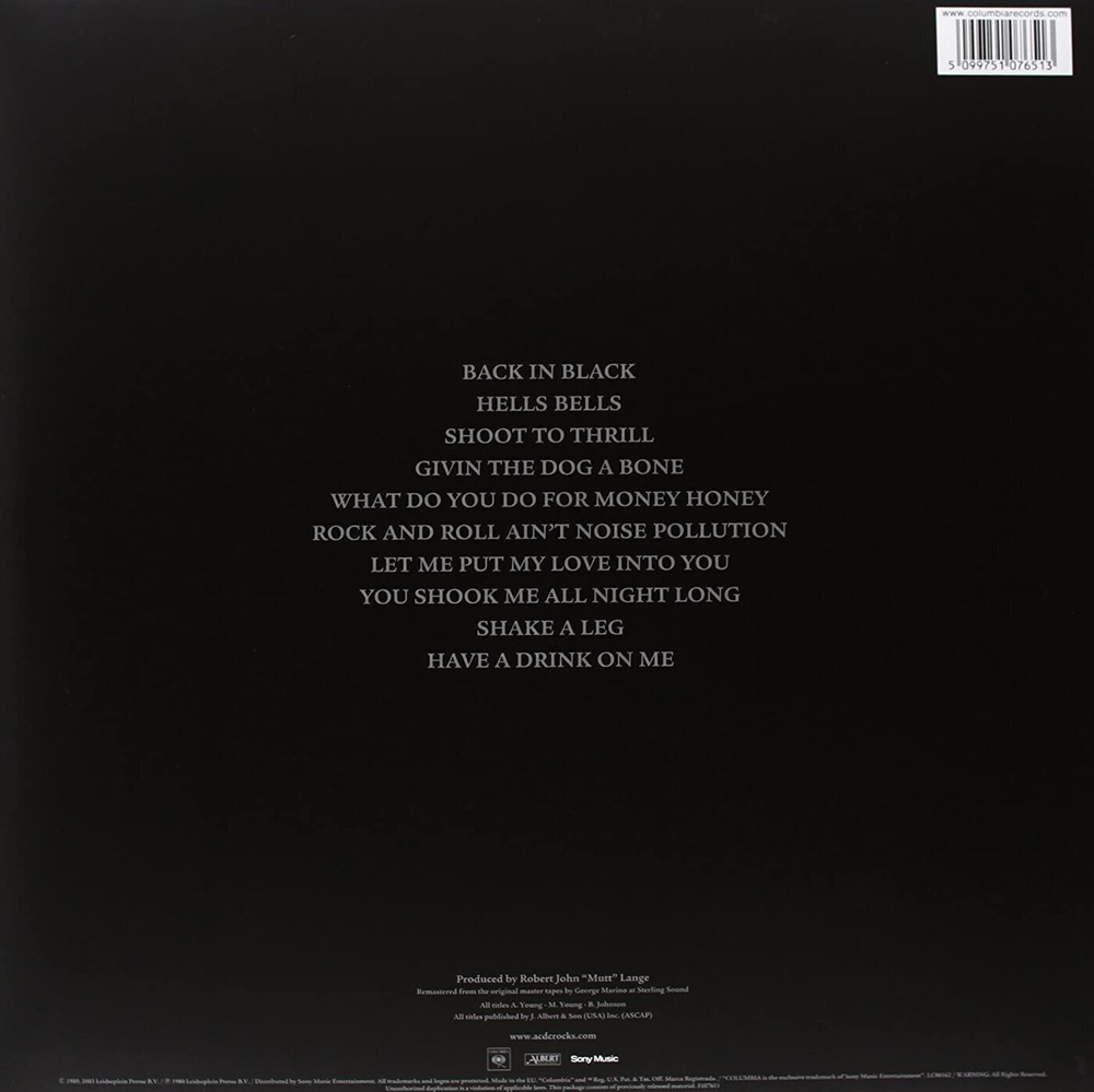 AC/DC. Back In Black (LP)