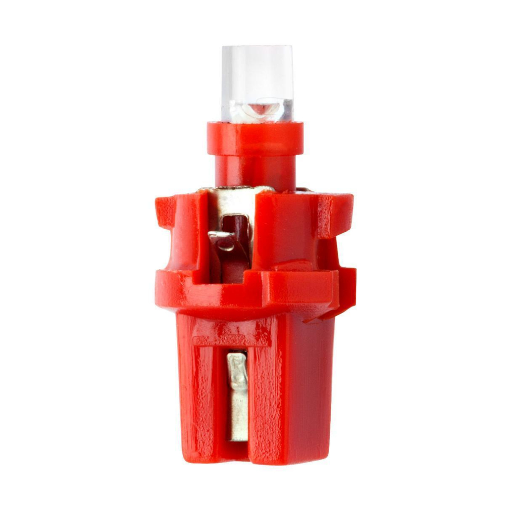 Лампа светодиодная 12V 1,2W с патроном красный 1 LED (приборная) 10 шт. Маяк