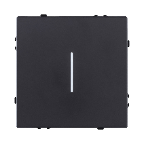 Выключатель 1-клавишный 10А/250В с LED подсветкой, черный матовый Kollinger Eclipse EC-007BK