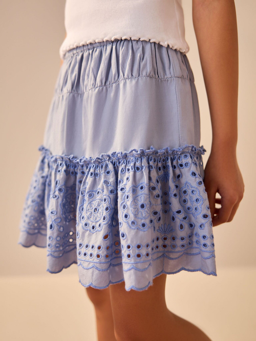 Юбка с вышивкой для девочки Next E43-875, Синий