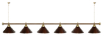 Лампа STARTBILLIARDS 6 пл. (плафоны зеленые,штанга зеленая,фурнитура золото)