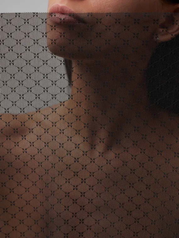 Сетка эластичная, бантик, черный 170