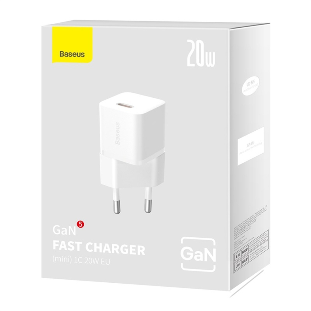 Зарядное устройство Baseus GaN5 Fast Charger (mini) 1C 20W - White