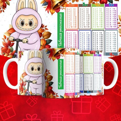 Лабубу с таблицей умножения