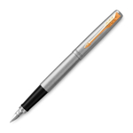 Подарочный набор: Ручка перьевая Parker Jotter Stainless Steel GT, Mblue и Ежедневник  недатированный, чёрный