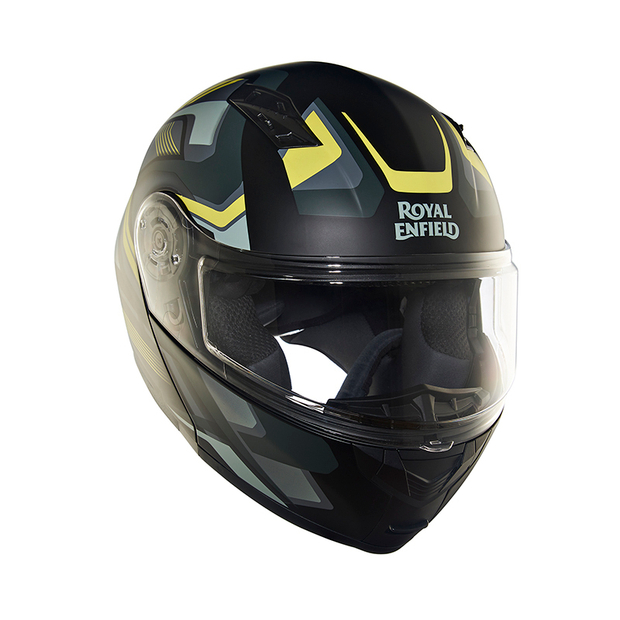 Шлем интеграл Royal Enfield, цвет - черно-желтый матовый, размер - L (600 мм), арт. RRGHEP000582 (HESS22014MATT BLACK & YELLOW)