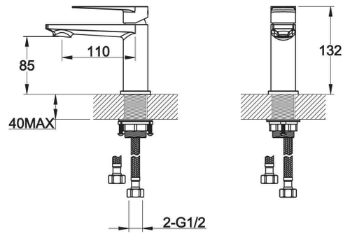 Смеситель для раковины BelBagno Carin CAR-LVM-CRM хром глянцевый