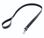 Черный кожаный поводок с карабином (Цвет: черный)