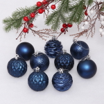 Набор шаров «Diamond shine» 6 см (9 предметов), сапфир