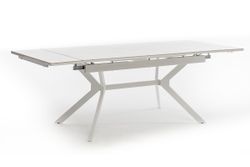 "Меркурий" стол интерьерный раздвижной обеденный из керамики, цвет белый глянцевый