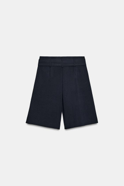 ZARA ШОРТЫ С ПОЯСОМ-БАНТОМ, МОРСКОЙ СИНИЙ