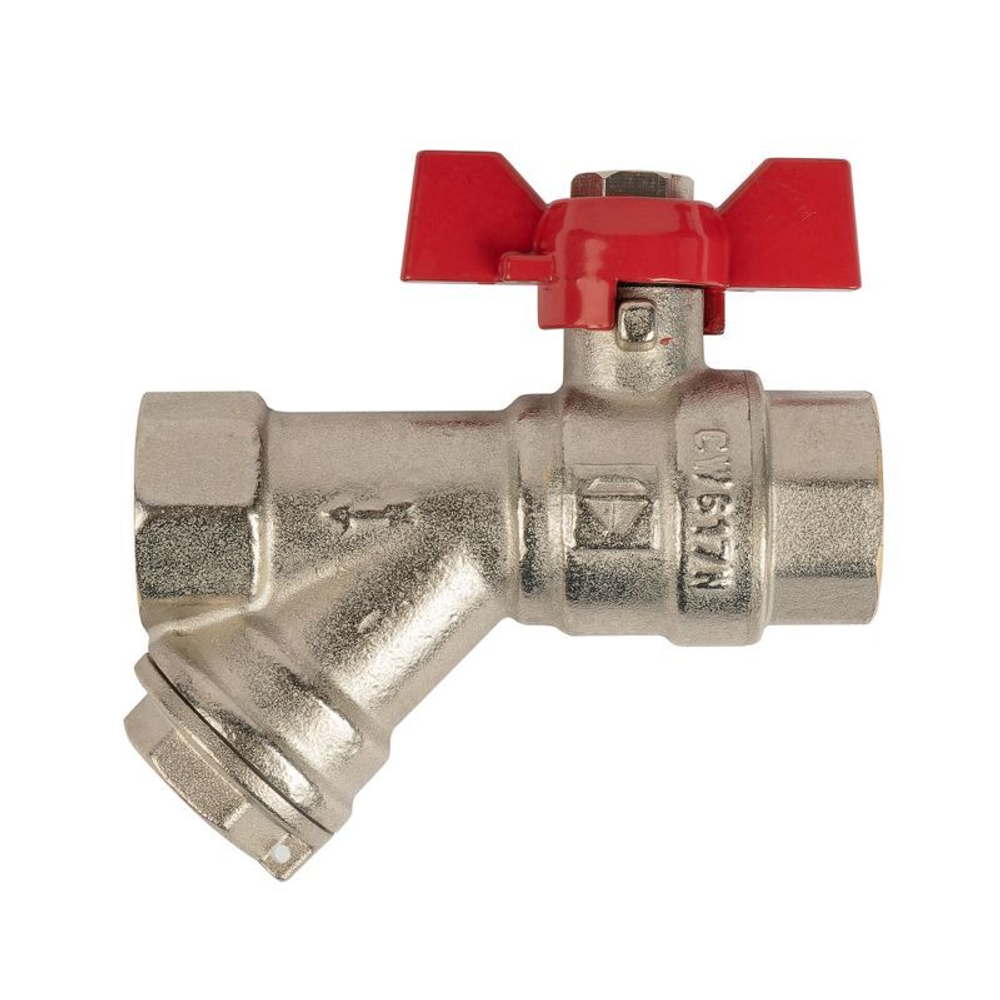 Кран шаровый ВР 1/2" с фильтром бабочка HLV