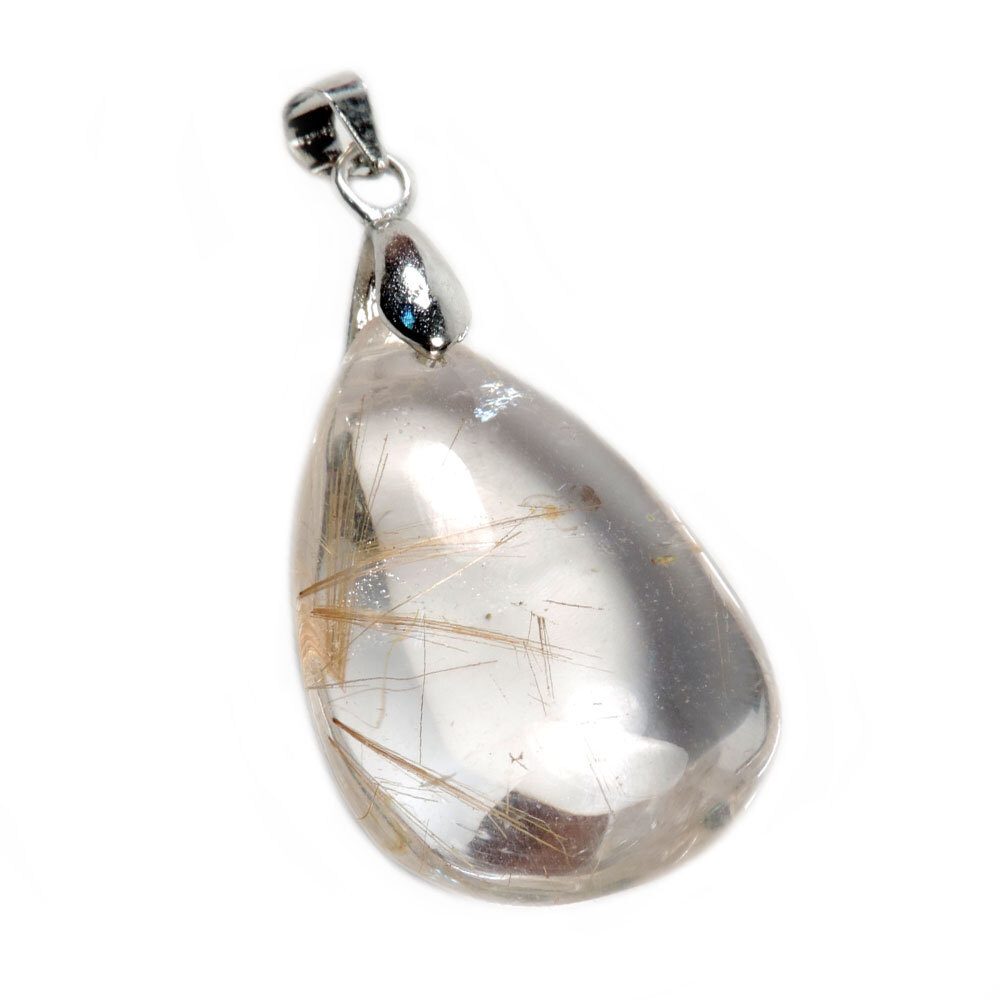 Кулон "Капля" раухтопаз-волосатик