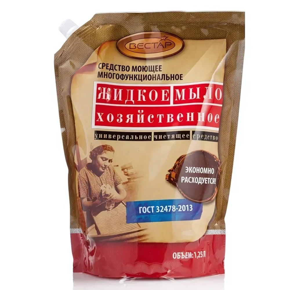Мыло жидкое 1,25л Вестар Хозяйственное дой-пак