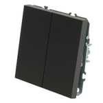 Переключатель перекрестный 2-клавишный (механизм), STEKKER, 250В, 10А, серия Эмили, RSW10-5111-01, черный уголь, soft touch 50167