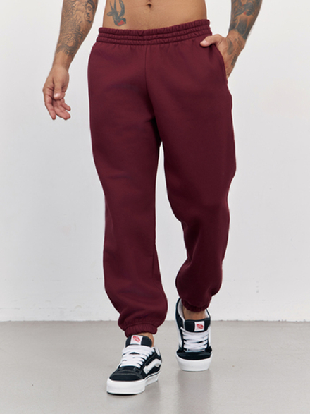 Брюки мужские с начесом "jogger fleece" (вишневый)