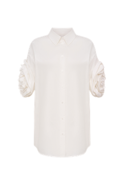 Рубашка с объемными рукавами (CHOUX ROSE), белая