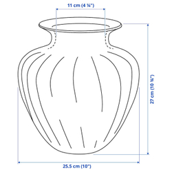 IKEA TONSÄTTA  (ИКЕА ТОНСÄТТА)  -  Ваза, серая, 27 см