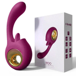 Фиолетовый вибромассажер Woo с язычком - 17,3 см. (Цвет: фиолетовый)