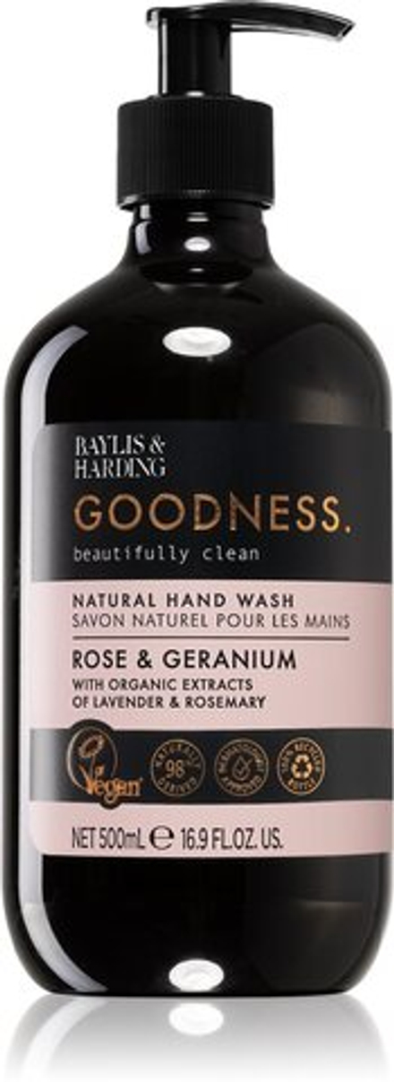Baylis & Harding Goodness Rose & Geranium - натуральное жидкое мыло для рук /   500  ml  / GTIN 017854100183