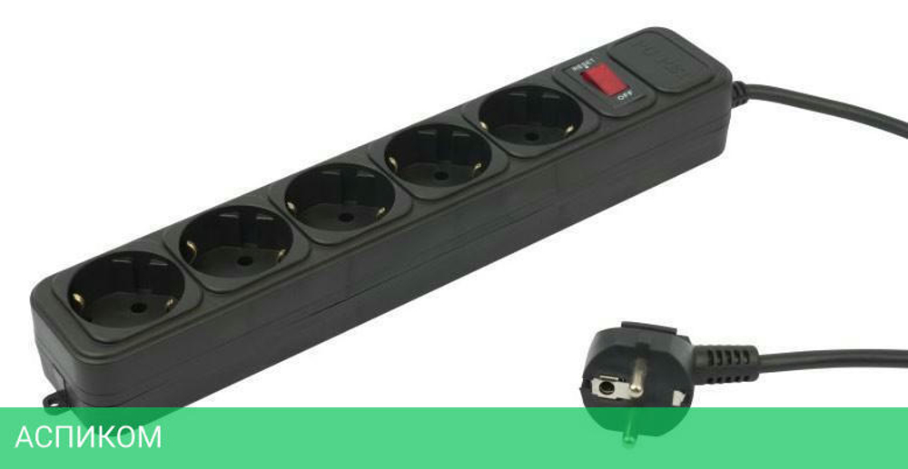 Сетевой фильтр PC Pet AP01006-5-BK черный
