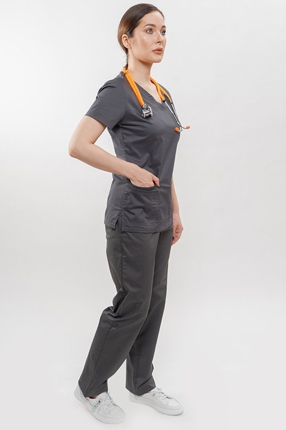 Медицинский топ Доктор Чехов, арт.5110 Pewter