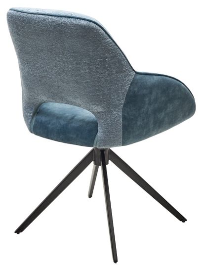 Стул BERRIES 360 град. Синий Loris-37, велюр/ темно-синий 7525-56, велюр/ черный каркас