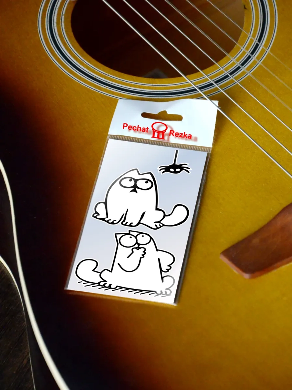 Стикеры - Кот думает с пауком