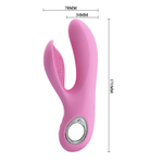 Розовый вибратор с клиторальным отростком Canrol - 17,1 см. (Цвет: розовый)