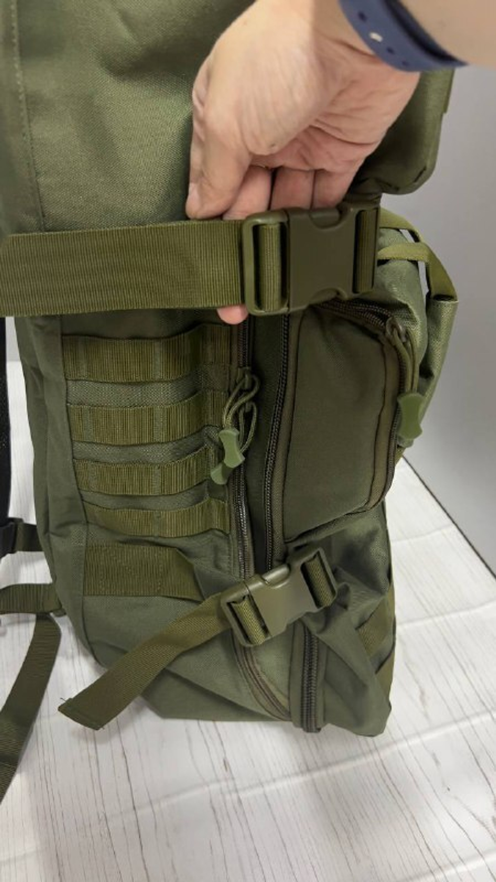 Вместительный тактический рюкзак 60л / олива