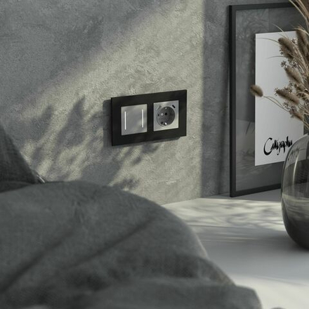 Рамка на 2 поста AluMax (черный алюминий)