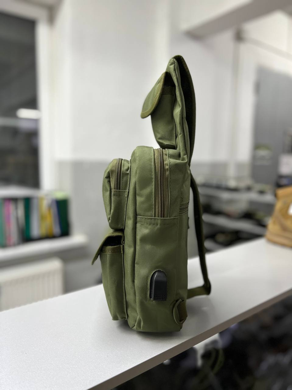 Тактическая сумка рюкзак с USB олива