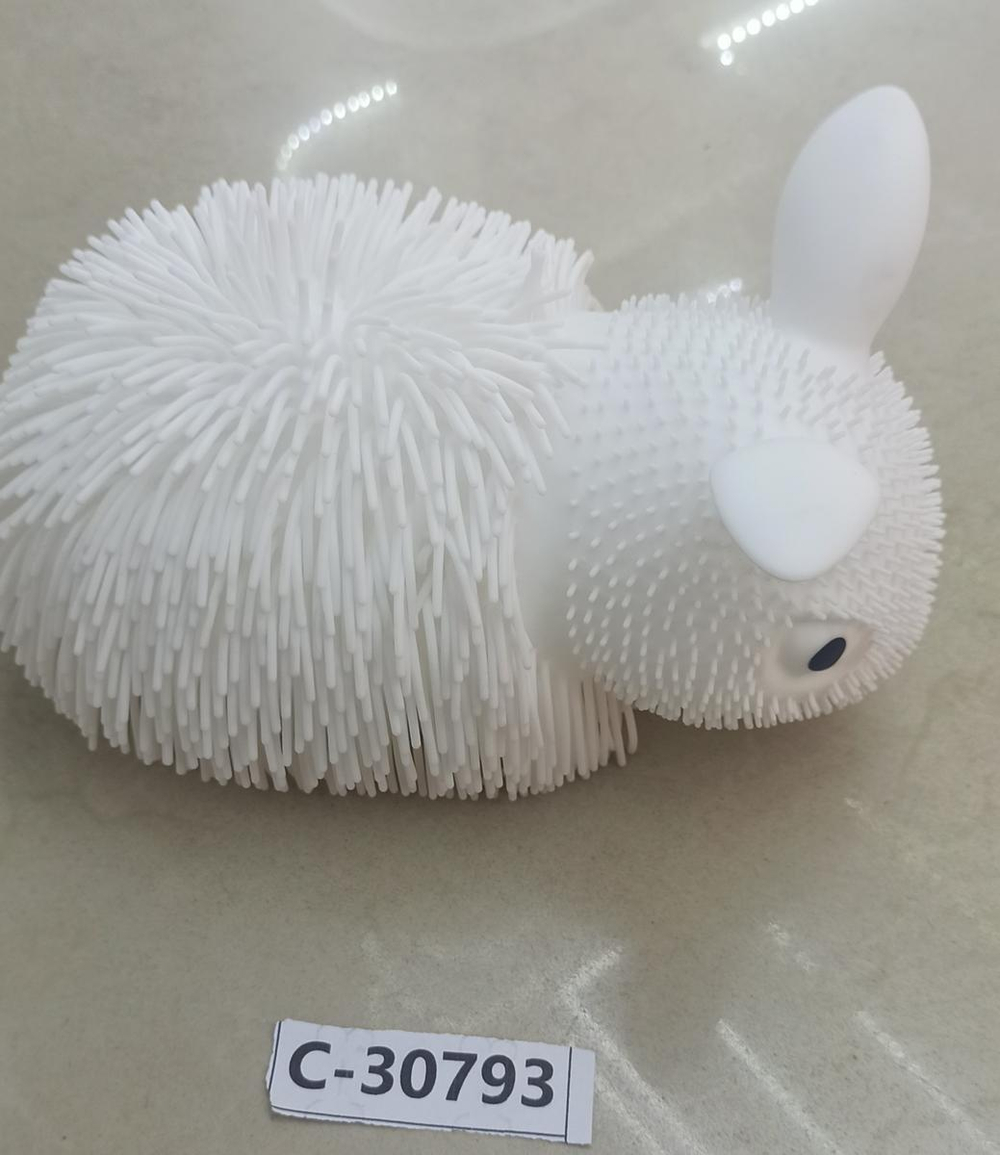 Мякиш Зайка волосатик со светом 18 см, 4 цвета микса, с-30793