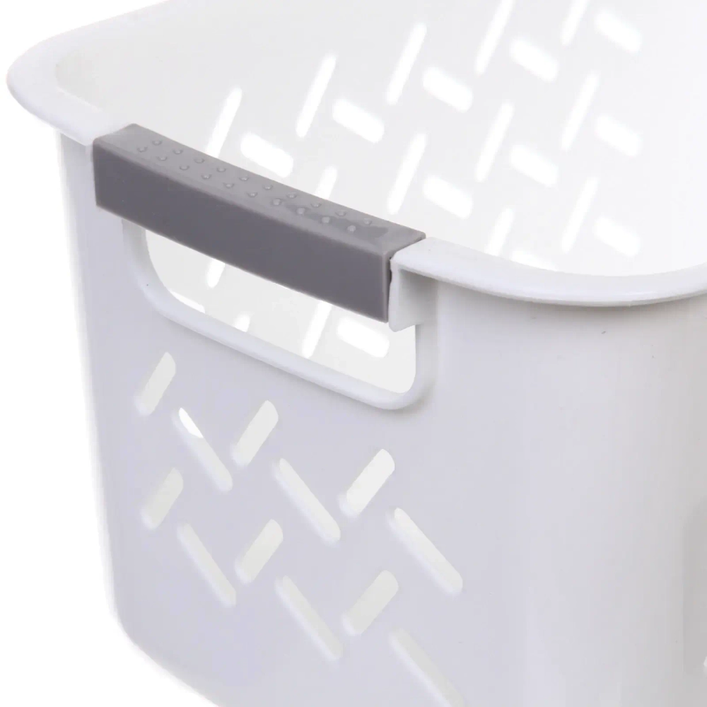 Корзина - органайзер универсальная для хранения с ручками «ДОМания «, цвет белый, 27*18*14см (лейбл)