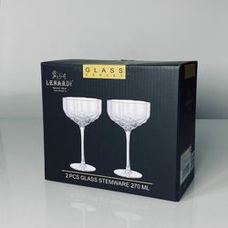 Lenardi 588-702 Набор из 2 бокалов для мартини 270мл в под.уп.(х12)Стекло