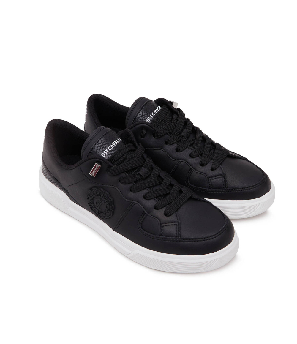 Кожаные кроссовки Just Cavalli - черный(76QA3SB5ZP279)