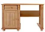 Письменный стол Адель с ящиком, тумбой и полкой из массива сосны, бейц