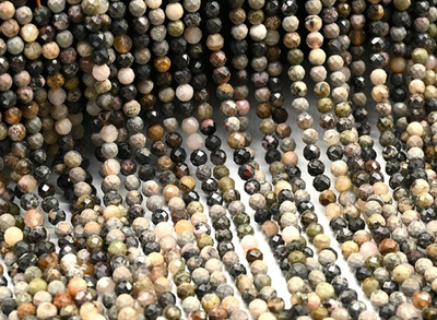 1135-3 Родохрозит шар огранка 3мм, нить 38см