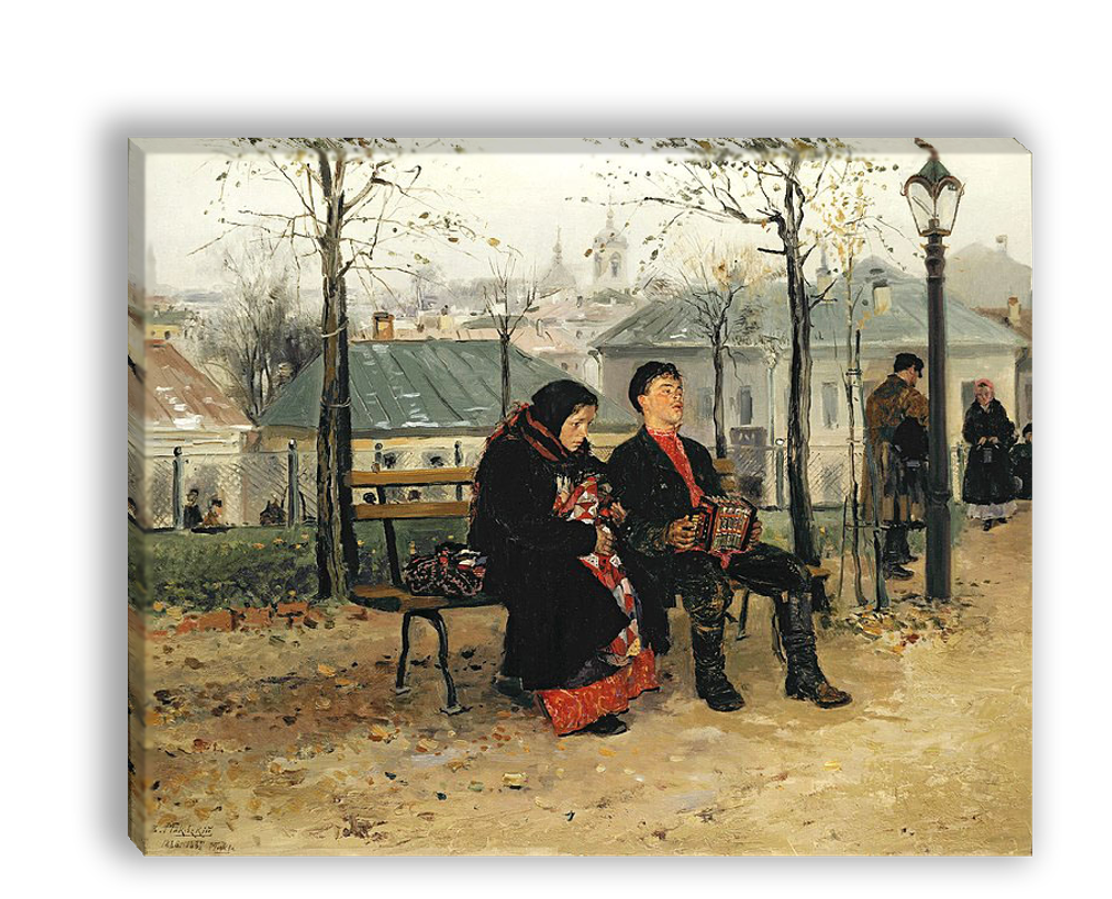 "На бульваре", Маковский В. Е., картина для интерьера (репродукция)