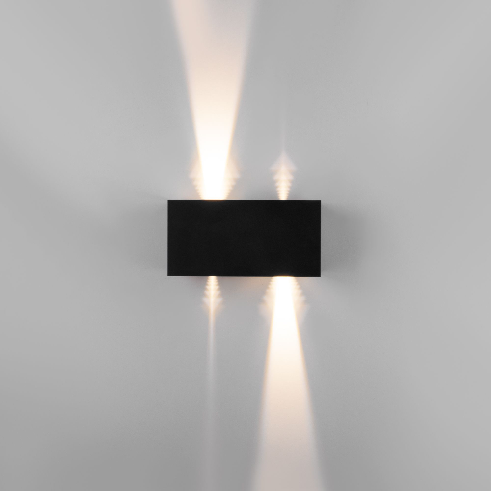 Уличный настенный светодиодный светильник с регулируемыми лучами WINNER DOUBLE LED IP54 35137/W черный