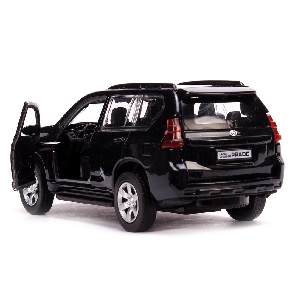 Модель ин. мет. "Toyota Prado" 12см, открыв. двери, чёрный в коробка PRADO-BK