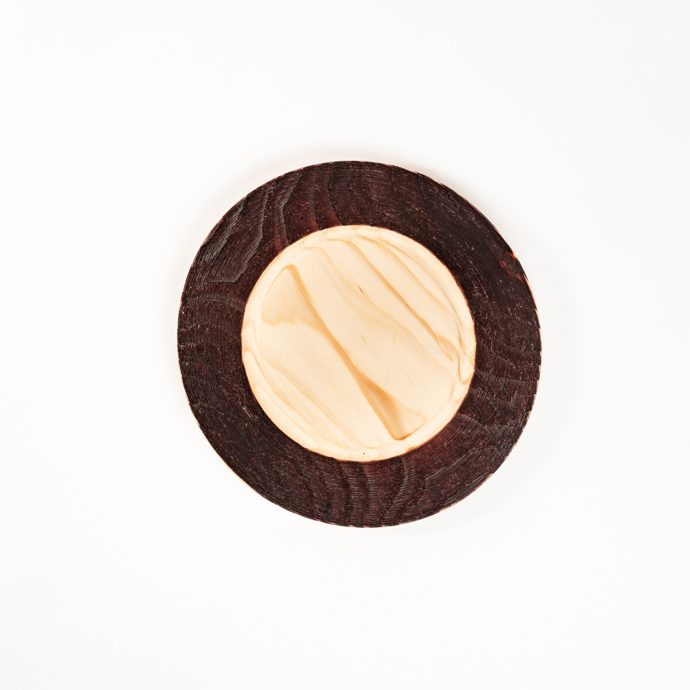 Деревянная тарелка-блюдце из сибирского кедра 19,5 см. T200